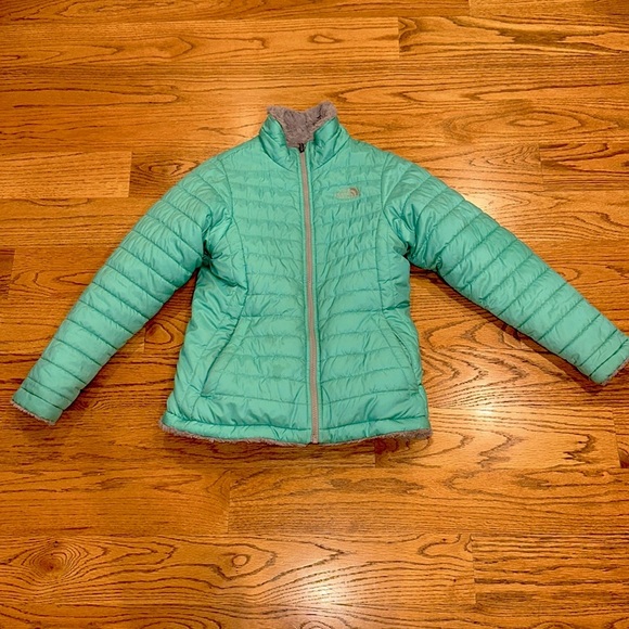 Girls Reversible NORTH FACE Puffy Jacket - size 14/16 (L) - Picture 1 of 10